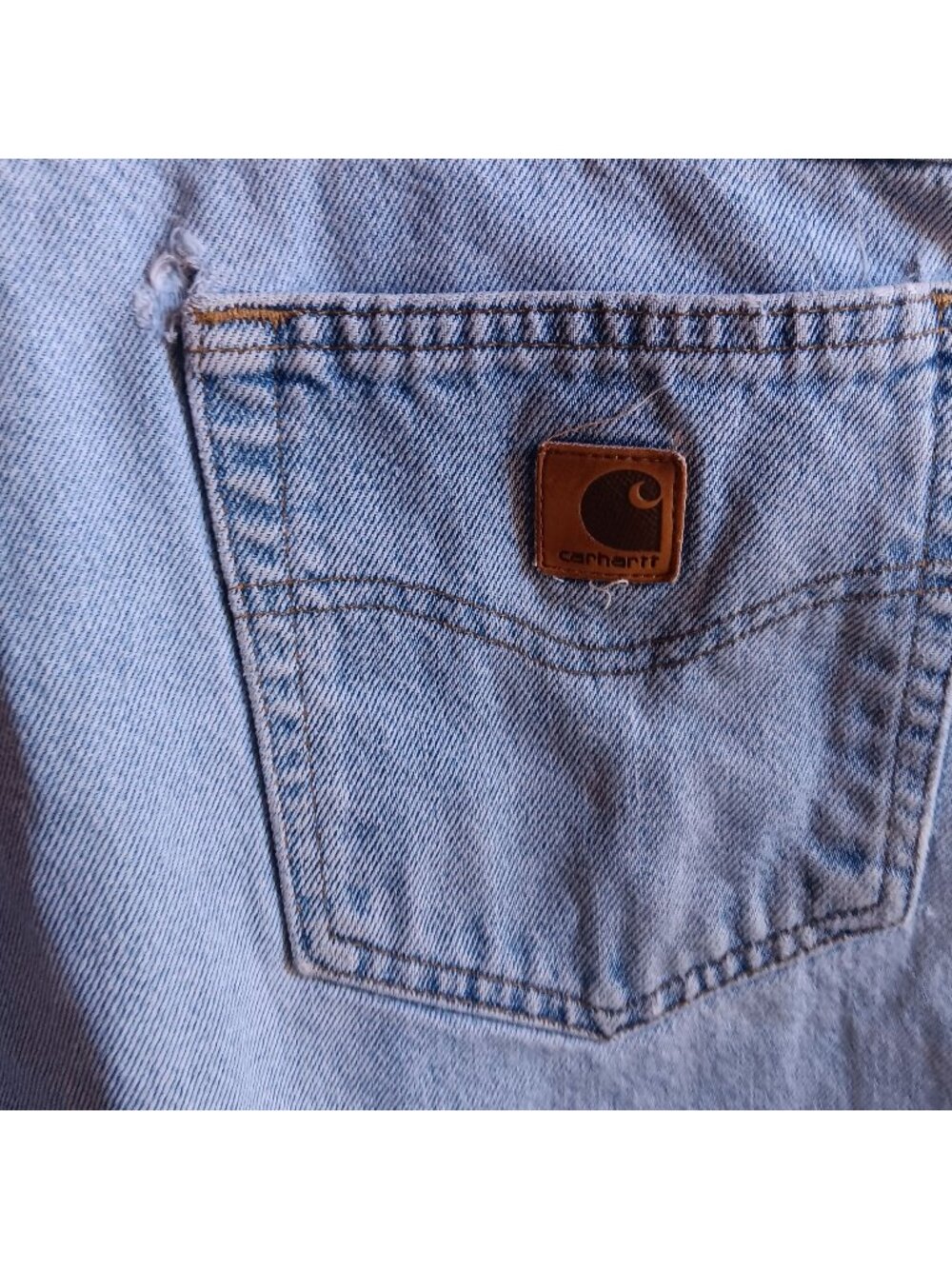 Vintage 48x32 Jeans Carhartt Mens WOrk Trash Fade Relaxed Fit Denim